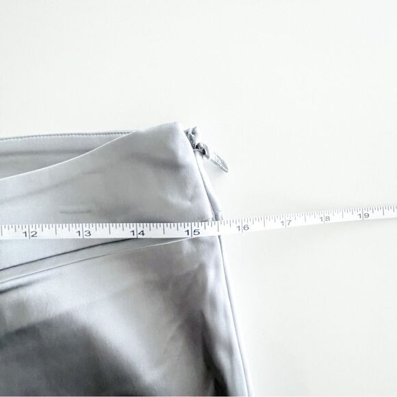 CACHE Shiny Silver Satin Slim Ankle Dress Pants Women's 6 Party Formal NWT - Picture 6 of 10